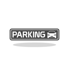 Obraz premium Simple Parking sign icon with shadow