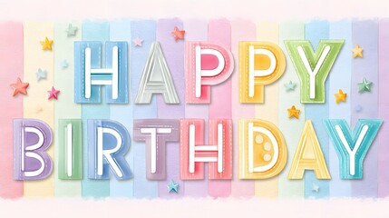 happy birthday text. Concept of lifestyle, illustration