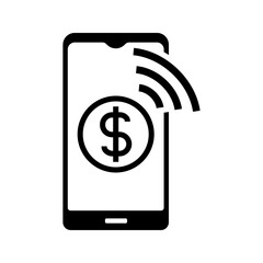 mobile phone payment icon vector