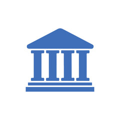 Simple bank icon white background. Vector illustration