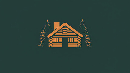 Flat real estate logo featuring minimalist house