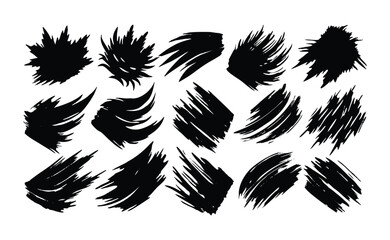 Abstract brush stroke silhouettes collection