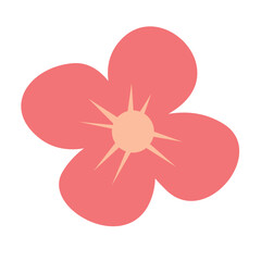 Cartoon flower head vector illustration design elements, pink flower head clipart, flower clip art
