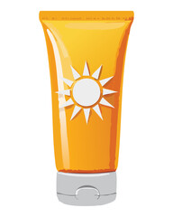 bright yellow sunblock tube