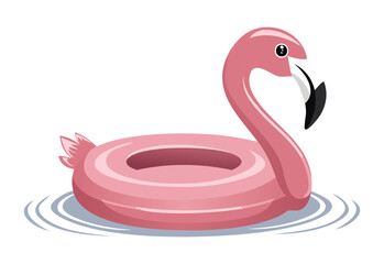 cheerful pink flamingo pool toy