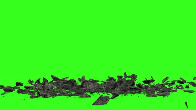 green screen,Ground impact effect 3d render