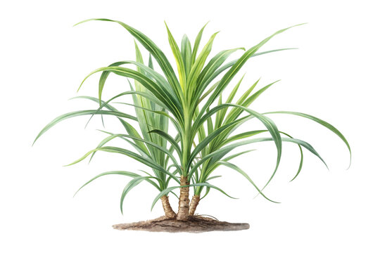 Watercolor Pandanus Plant Illustration on Transparent Background,ai generated