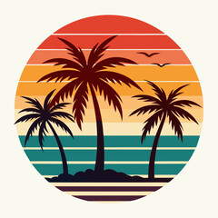 palm trees and sun