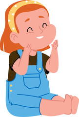 Smiling Child in Overalls