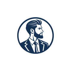 vector illustration of a man real estate company logo