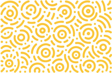 Memphis geometric seamless pattern. Abstract background in retro 80s, 90s style with various shapes: circles, semicircles, dots, zigzags, spirals, wavy lines. 
