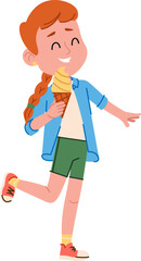 Girl Enjoying Ice Cream Cone