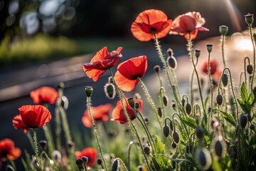 Obraz premium poppy flowers in field