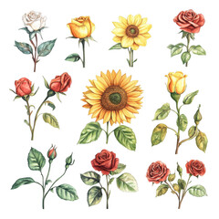 Floral Collection,  Roses and Sunflowers