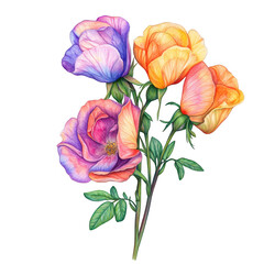 Obraz premium Watercolor Roses Bouquet