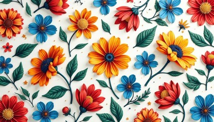Intricate floral motifs form a continuous, flowing pattern , print, curls, vintage