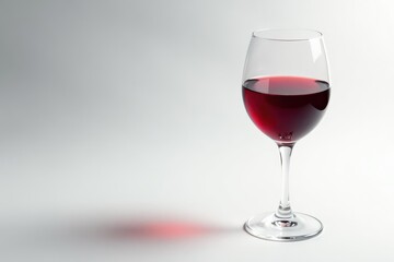 Single glass of red wine on white, clean background, photo, alcohol