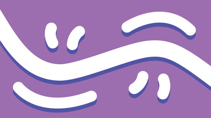 Smooth White Doodle Flow on Purple Background