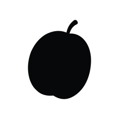 Plum silhouette icon vector flat design.