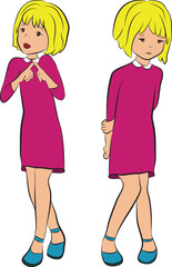 vector-illustration-of-happy-and-sad-little-girl.eps