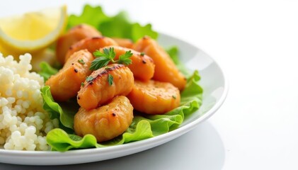 Close-up of untouched meal, stark white backdrop, nutrition, intermittent fasting