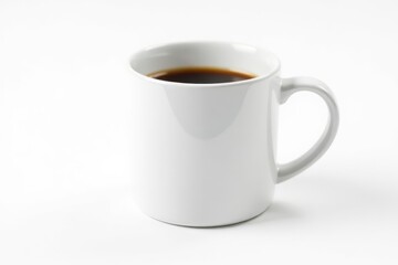 One white ceramic coffee mug isolated on white , background, blank, isolated