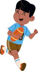 Boy Running with Football