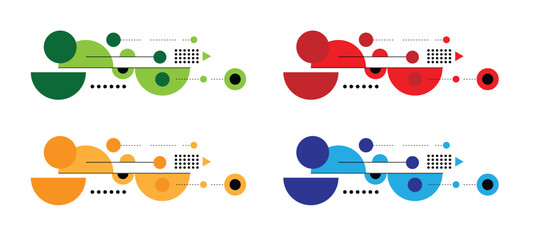 Simple Modern Line Art Design Element with Circle and Triangle Shapes. Graphic elements and resources concept vector art, technology and blueprints