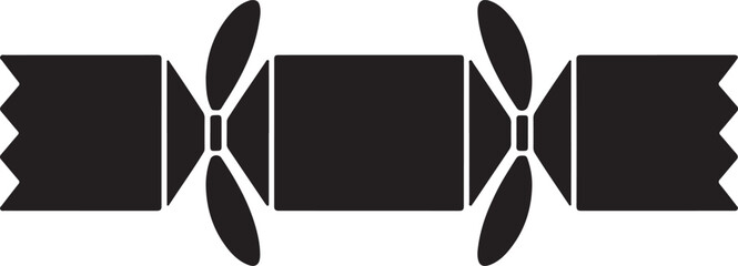 Simple Black Silhouette of a Christmas Cracker