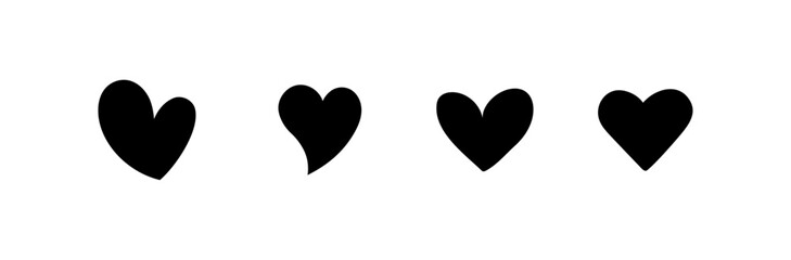 Hearts vector set on white background
