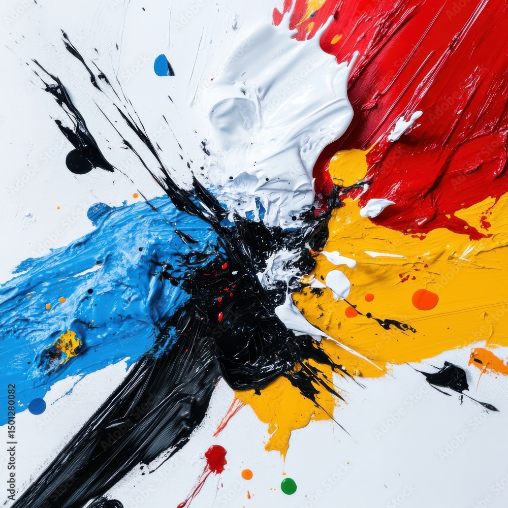 Poster dynamic color explosion art event gallery abstract artwork creative space artistic perspective visua