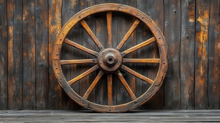 Obraz premium Wooden wheel, rustic texture
