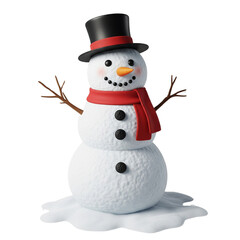 Snowman isolated on transparent or white background, png