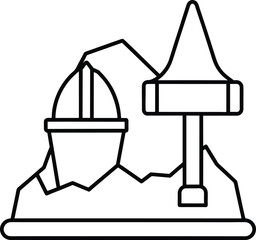 Mining Icon Excavator Bucket Sand Pit