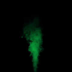 
Green smoke effect swirling and floating on black background. Abstract bright and intense background. Fog or smoke. 