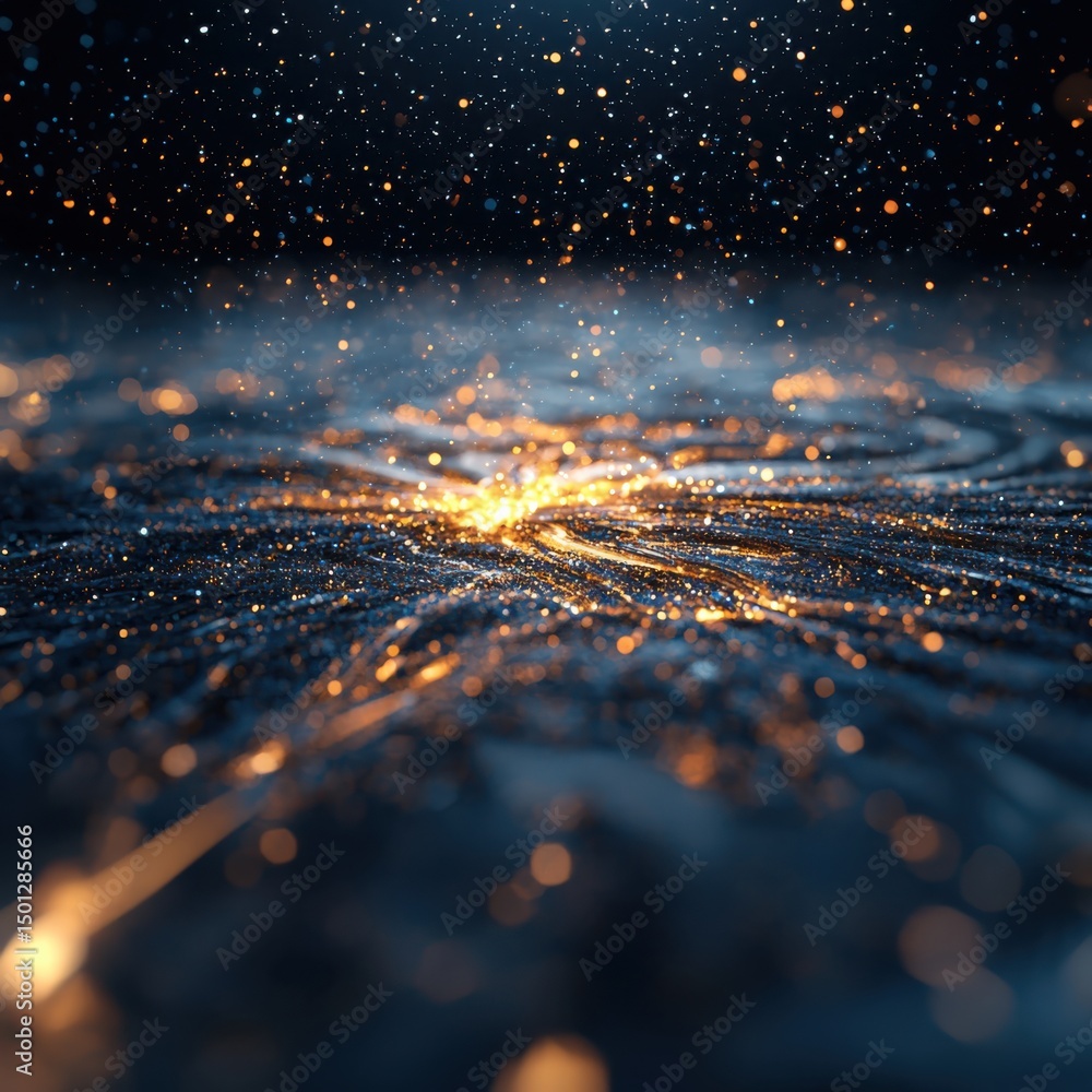 Poster dynamic energy burst abstract space visual art digital environment close-up light and motion concept