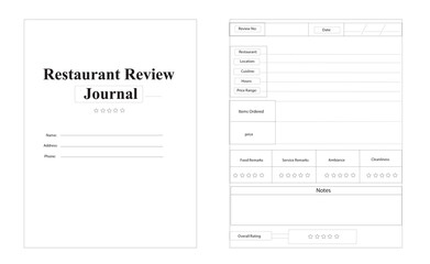 Restaurants reviews interior kdp  book design
