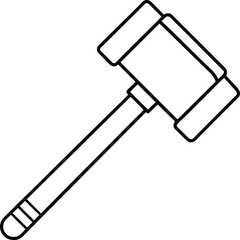 Hammer Icon Line Art Graphic Design