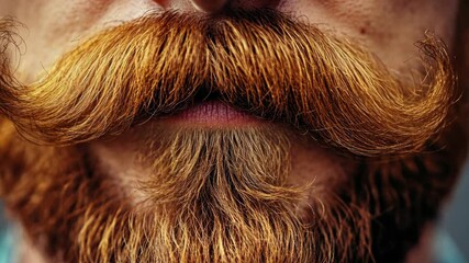 Man with red beard and mustache close-up.