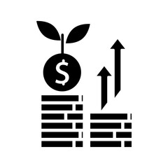 Elderly fund icon. Elderly people with money growth. Simple outline style. Vector. Isolate on white background.