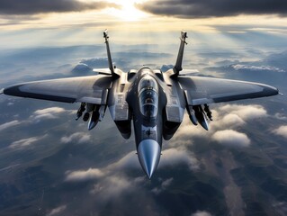 **Title:** "Fighter Jet at Night – Powerful Military Aircraft on Runway"