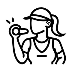 Fitness trainer holding a whistle while coaching in a sporty outfit  