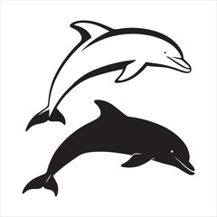 Fototapeta premium dolphin isolated on white background