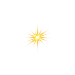 Glowing Starburst PNG Radiant Flash Effect for Light Energy Burst or Spark Design Projects