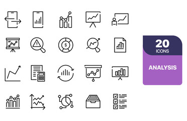 Data analysis icon vector set. profit graph illustration sign collection. data science symbol or logo.