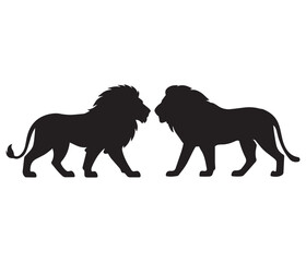 Lion set Silhouette