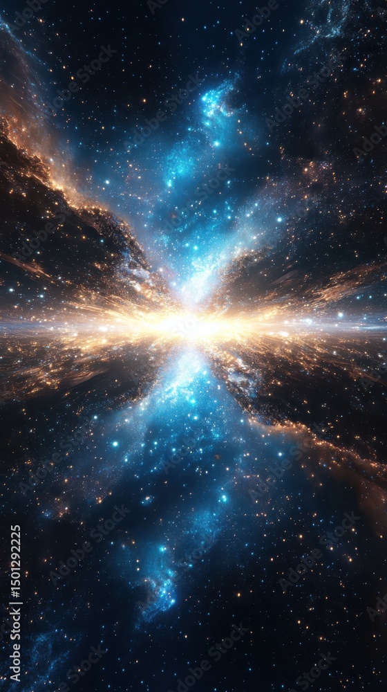 Poster cosmic explosion event outer space digital art stellar environment cosmic viewpoint universe concept