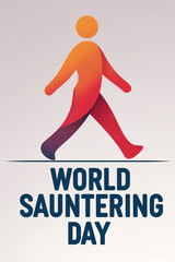 A stylized figure walking, commemorating World Sauntering Day.