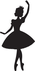 Silhouette of a Ballerina Princess in a Tutu