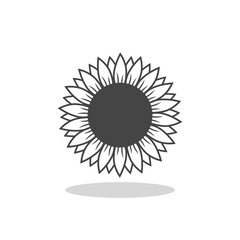 Sunflower logo icon with shadow